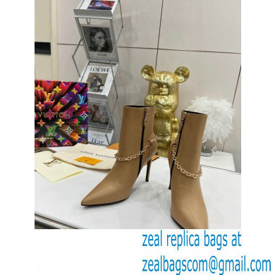 Louis Vuitton Heel 9.5cm Mansion Ankle Boots Nude 2021