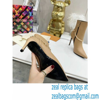 Louis Vuitton Heel 9.5cm Mansion Ankle Boots Nude 2021