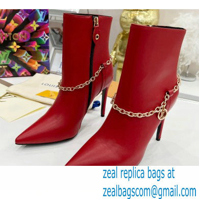 Louis Vuitton Heel 9.5cm Mansion Ankle Boots Red 2021 - Click Image to Close