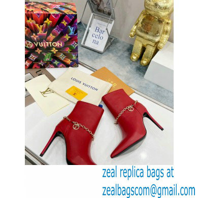 Louis Vuitton Heel 9.5cm Mansion Ankle Boots Red 2021