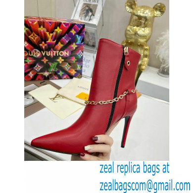 Louis Vuitton Heel 9.5cm Mansion Ankle Boots Red 2021