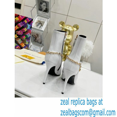 Louis Vuitton Heel 9.5cm Mansion Ankle Boots White 2021