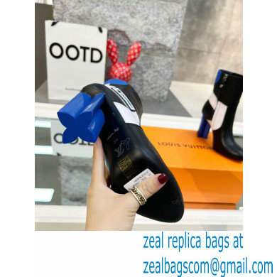 Louis Vuitton Heel 9.5cm Silhouette Ankle Boots Black/Blue Cruise 2022 Fashion Show - Click Image to Close