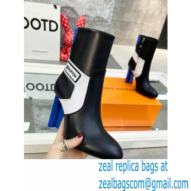 Louis Vuitton Heel 9.5cm Silhouette Ankle Boots Black/Blue Cruise 2022 Fashion Show