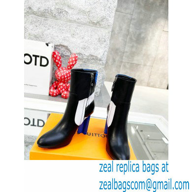 Louis Vuitton Heel 9.5cm Silhouette Ankle Boots Black/Blue Cruise 2022 Fashion Show