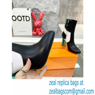 Louis Vuitton Heel 9.5cm Silhouette Ankle Boots Black/Green Cruise 2022 Fashion Show