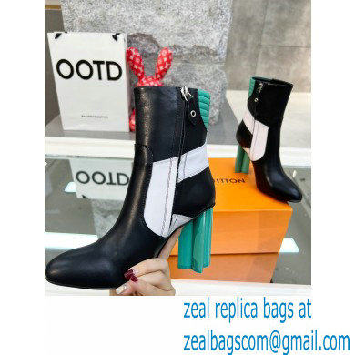 Louis Vuitton Heel 9.5cm Silhouette Ankle Boots Black/Green Cruise 2022 Fashion Show