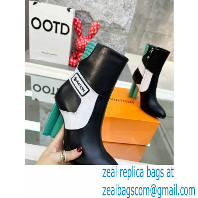 Louis Vuitton Heel 9.5cm Silhouette Ankle Boots Black/Green Cruise 2022 Fashion Show - Click Image to Close