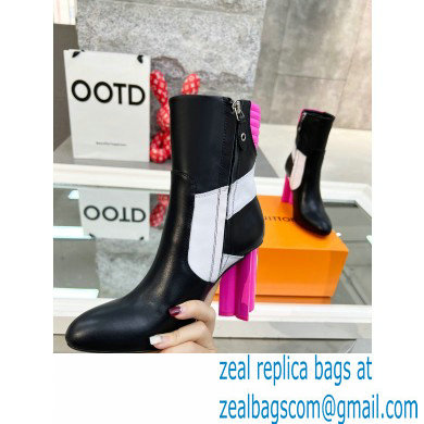 Louis Vuitton Heel 9.5cm Silhouette Ankle Boots Black/Pink Cruise 2022 Fashion Show - Click Image to Close