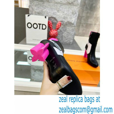 Louis Vuitton Heel 9.5cm Silhouette Ankle Boots Black/Pink Cruise 2022 Fashion Show