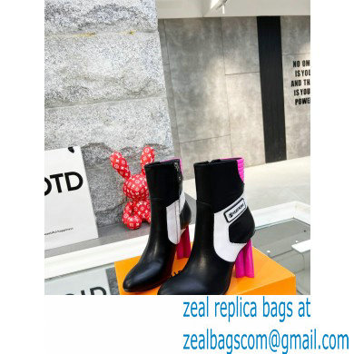 Louis Vuitton Heel 9.5cm Silhouette Ankle Boots Black/Pink Cruise 2022 Fashion Show
