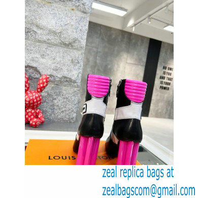 Louis Vuitton Heel 9.5cm Silhouette Ankle Boots Black/Pink Cruise 2022 Fashion Show - Click Image to Close