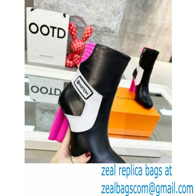 Louis Vuitton Heel 9.5cm Silhouette Ankle Boots Black/Pink Cruise 2022 Fashion Show - Click Image to Close