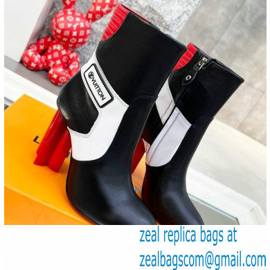 Louis Vuitton Heel 9.5cm Silhouette Ankle Boots Black/Red Cruise 2022 Fashion Show - Click Image to Close