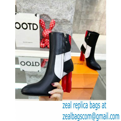 Louis Vuitton Heel 9.5cm Silhouette Ankle Boots Black/Red Cruise 2022 Fashion Show