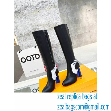 Louis Vuitton Heel 9.5cm Silhouette High Boots Black/Blue Cruise 2022 Fashion Show