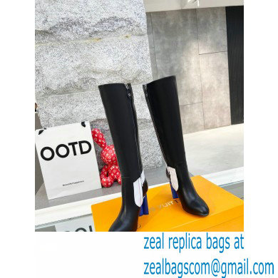 Louis Vuitton Heel 9.5cm Silhouette High Boots Black/Blue Cruise 2022 Fashion Show