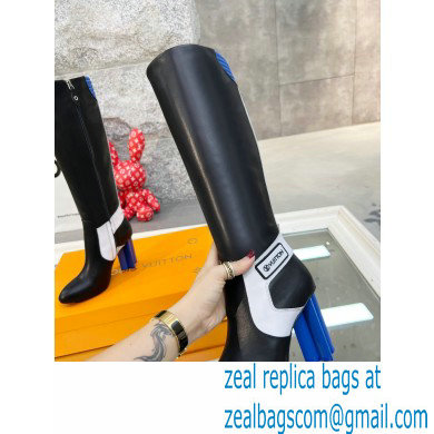 Louis Vuitton Heel 9.5cm Silhouette High Boots Black/Blue Cruise 2022 Fashion Show