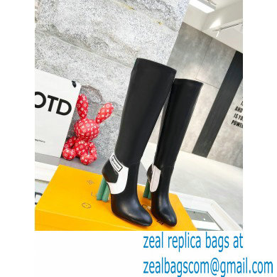 Louis Vuitton Heel 9.5cm Silhouette High Boots Black/Green Cruise 2022 Fashion Show