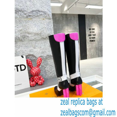 Louis Vuitton Heel 9.5cm Silhouette High Boots Black/Pink Cruise 2022 Fashion Show