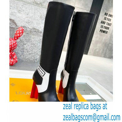 Louis Vuitton Heel 9.5cm Silhouette High Boots Black/Red Cruise 2022 Fashion Show - Click Image to Close