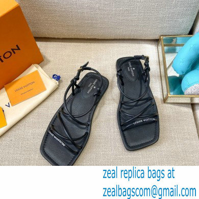 Louis Vuitton Nova Flat Sandals Black 2021 - Click Image to Close