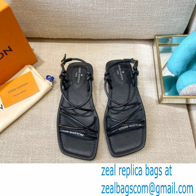 Louis Vuitton Nova Flat Sandals Black 2021 - Click Image to Close