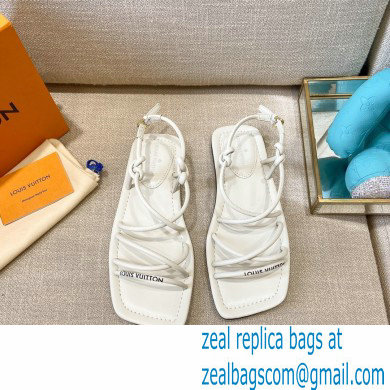 Louis Vuitton Nova Flat Sandals White 2021 - Click Image to Close