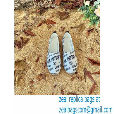 Louis Vuitton Starboard Flat Espadrilles Logo Print White/Black 2022 - Click Image to Close