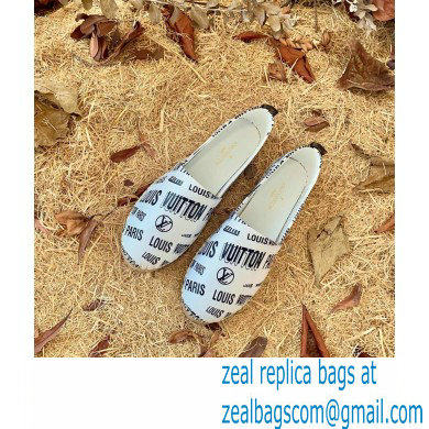 Louis Vuitton Starboard Flat Espadrilles Logo Print White/Black 2022 - Click Image to Close