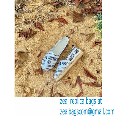 Louis Vuitton Starboard Flat Espadrilles Logo Print White/Black 2022 - Click Image to Close