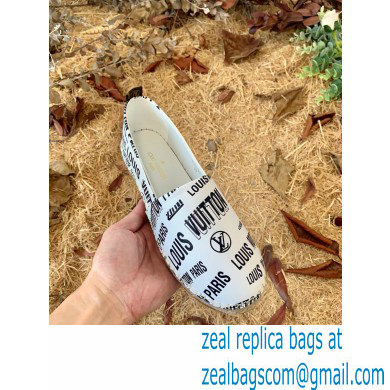 Louis Vuitton Starboard Flat Espadrilles Logo Print White/Black 2022 - Click Image to Close