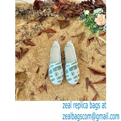 Louis Vuitton Starboard Flat Espadrilles Logo Print White/Green 2022 - Click Image to Close