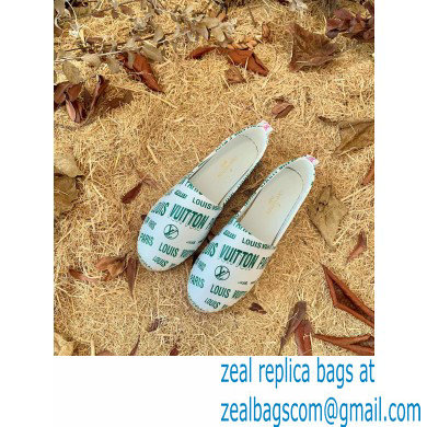 Louis Vuitton Starboard Flat Espadrilles Logo Print White/Green 2022 - Click Image to Close