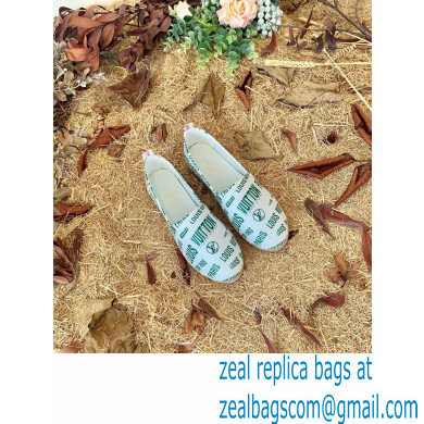 Louis Vuitton Starboard Flat Espadrilles Logo Print White/Green 2022 - Click Image to Close