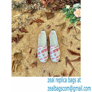 Louis Vuitton Starboard Flat Espadrilles Logo Print White/Red 2022 - Click Image to Close