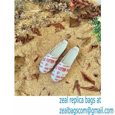 Louis Vuitton Starboard Flat Espadrilles Logo Print White/Red 2022 - Click Image to Close