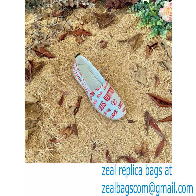 Louis Vuitton Starboard Flat Espadrilles Logo Print White/Red 2022 - Click Image to Close