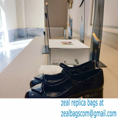 Prada Heel 5cm Triangle Logo Patent Leather Pumps Black 2021 - Click Image to Close