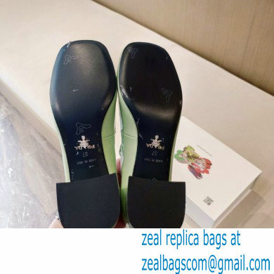 Prada Heel 5cm Triangle Logo Patent Leather Pumps Light Green 2021 - Click Image to Close