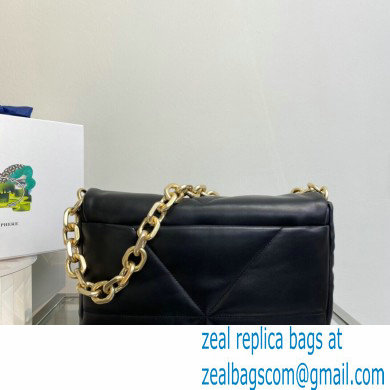 Prada Padded Nappa Leather Shoulder Bag 1BD306 Black 2021 - Click Image to Close