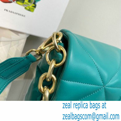 Prada Padded Nappa Leather Shoulder Bag 1BD306 Peacock Blue 2021 - Click Image to Close