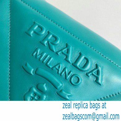 Prada Padded Nappa Leather Shoulder Bag 1BD306 Peacock Blue 2021