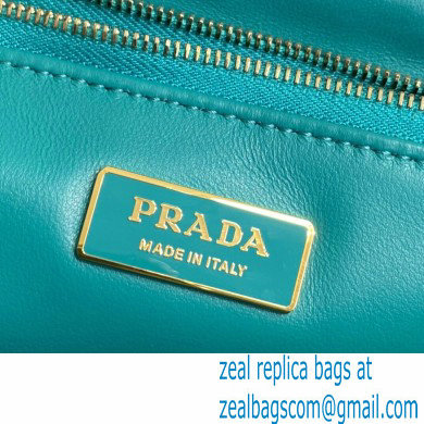 Prada Padded Nappa Leather Shoulder Bag 1BD306 Peacock Blue 2021 - Click Image to Close