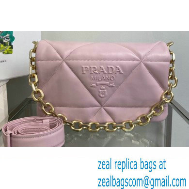 Prada Padded Nappa Leather Shoulder Bag 1BD306 Pink 2021