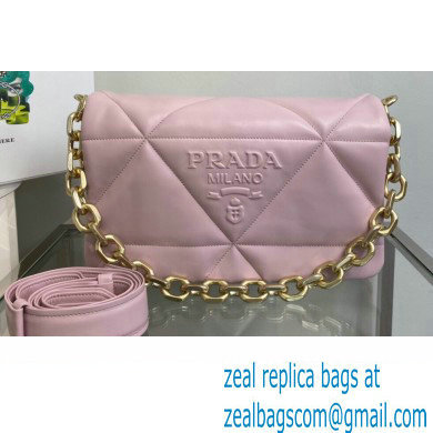 Prada Padded Nappa Leather Shoulder Bag 1BD306 Pink 2021 - Click Image to Close