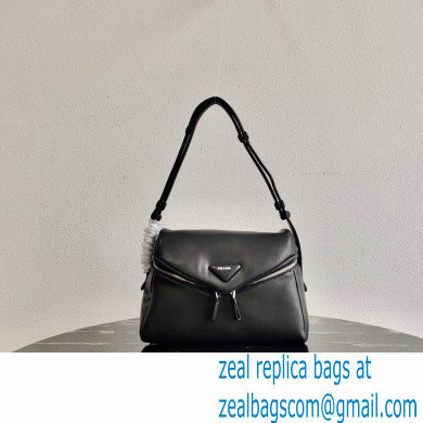 Prada Padded Nappa Leather Signaux Bag 1BC165 Black 2021 - Click Image to Close