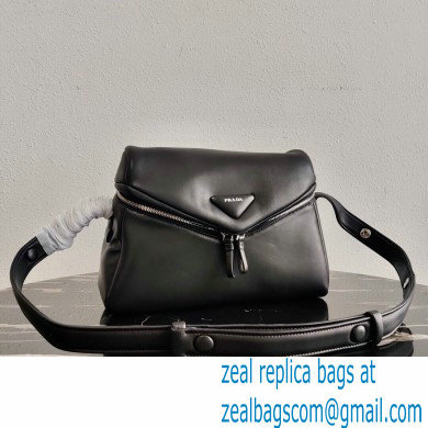 Prada Padded Nappa Leather Signaux Bag 1BC165 Black 2021 - Click Image to Close