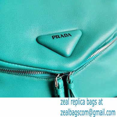 Prada Padded Nappa Leather Signaux Bag 1BC165 Peacock Blue 2021 - Click Image to Close