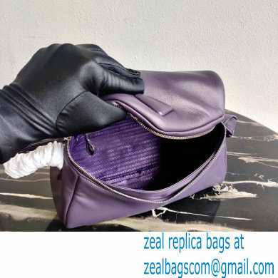 Prada Padded Nappa Leather Signaux Bag 1BC165 Violet 2021